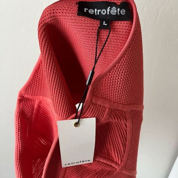 NEW Retrofete Lena Calypso Coral Strapless Bustier Ribbed Bodysuit Size Large - Picture 6 of 8